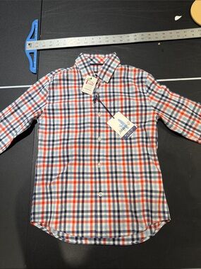 Boys 8 johnny-o NWT Button-Down Shirt - Red, Navy & White